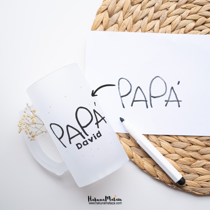 Jarra personalizada para papá - Escritura niños