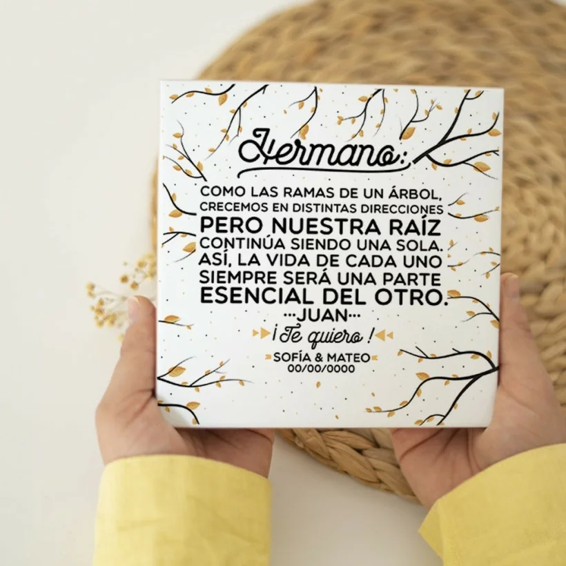 Azulejo personalizado - Hermano-a como las ramas de un árbol